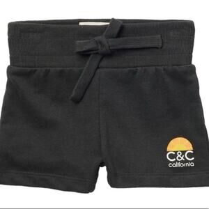 NWT C&C California Kids Black Pull-On Shorts Drawstring Casual (SZ 6)